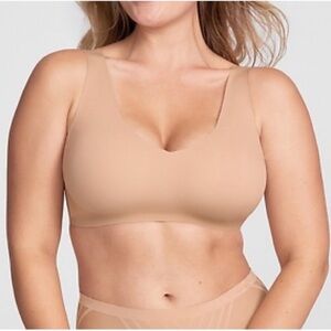 Honeylove V-Neck Wireless Pullover Comfort Bra Sand Plus Size 2X